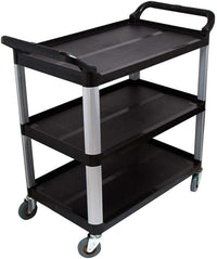 SOGA 3-Tier 32.9 × 16.9 × 37.4in Small Food Waste Trolley Cart – Stainless Steel Kitchen Storage & Utility Cart for Home, Restaurant, Café & Commercial Use Black