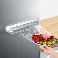 distributeur mural magnétique pour film alimentaire et papier aluminium.