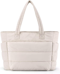 CozyLoucia Cute Puffer Tote Bag for Women FallFreshness Pink Flower