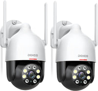 Caméra Wi-Fi PTZ 4K WONSDAR à double objectif et double écran – Caméra IP extérieure HD avec suivi automatique, protection de sécurité et vidéosurveillance CCTV (iCSee)