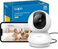 Caméra WiFi Intérieure 2K 3MP, Rotation 360°, Détection de Personne&Pleurs de Bébé, Vision Nocturne, Audio Bidirectionnel, Stockage Cloud&microSD 512 Go, Alexa et Google Assistant