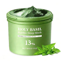 Holy Basil Bubble Deep Mask with Soothing Complex - Purifying & Gentle Oxygenating Clay Mask for Pores