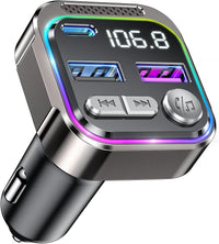 GizmoVine Transmetteur FM Bluetooth Voiture, Émetteur Radio avec Prise Allume Cigare, USB C QC PD 36W Adaptateur, Autoradio Bluthooh pour Téléphone Kit Mains Libres, Car MP3 Musique Player