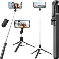 Trépied perche à selfie sans fil F15 OEM personnalisé avec rotation à 360 degrés, tige télescopique à 6 segments de 1717 mm
