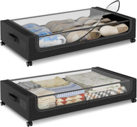 organisateurs-pliables-sous-lit avec roulettes