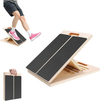 Slant Board for Calf Stretching, Adjustable Portable Wooden Incline Board for Calf Stretcher with Training Poster, 300 Lbs Weigh
