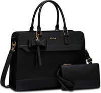 LOVEVOOK Women’s Leather Laptop Tote Bag