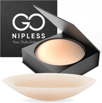Go Nipless Cache-tétons en silicone pour femme – Cache-tétons adhésifs réutilisables en gel nude, nude, 1 Pair