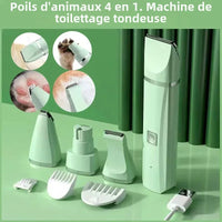 Tondeuses multifonctions 4 en 1 pour chiens, rasoir sans fil pour animaux de compagnie, outils de toilettage pour animaux de compagnie à faible bruit