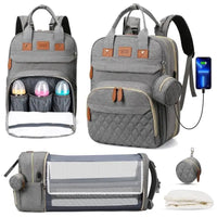 3 In 1 Diaper Bag Backpack Foldable Baby Bed Waterproof