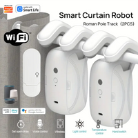 Robô de cortina wi-fi inteligente, 1/2 peças, com gateway wi-fi, controle remoto por aplicativo, abertura automática, partida manual, compatível com alexa