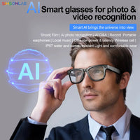 2025 nouvelles lunettes intelligentes d'interaction AI avec caméra Photo enregistrement vidéo traduction musique lunettes de soleil intelligentes Bluetooth appel casque