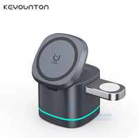 Support de chargeur sans fil magnétique Transparent 3 en 1, 15W, pour iPhone 14 13 12 ProMax Airpod Pro Watch 8 SE, Station de charge