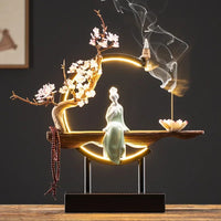 Brûleur d’encens à reflux avec lumière LED