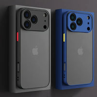 Coque de téléphone de luxe translucide antichoc pour iPhone 17 16 15 14 13 Pro Max, couverture mat antichoc pour iPhone 17 Pro Max