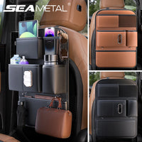 SEAMETAL – organisateur de dossier de siège de voiture à 6 poches, sac de rangement de siège arrière de voiture Durable en Pu de qualité supérieure, résistant à l'usure, étanche, Anti-coup de pied