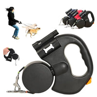 Double laisse pour chien avec rotation