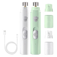 Broyeur à ongles électrique pour chien, avec roue de polissage, lumière LED, coupe-ongles pour animaux de compagnie, 500 MAh, 2 vitesses, coupe-ongles pour toilettage des pattes d'animaux de compagnie